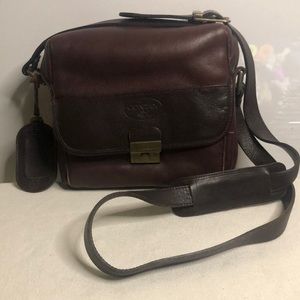 CONTAX G Series Brown Leather Case with neck strap.